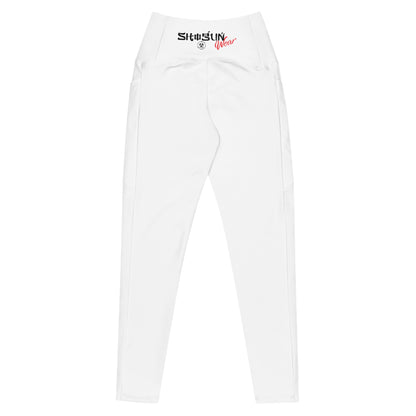 Shogun Wear White Leggings with pockets